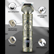 VGR V-106 6-in-1 Digital Display Electric Hair Clipper Kit(Gold)