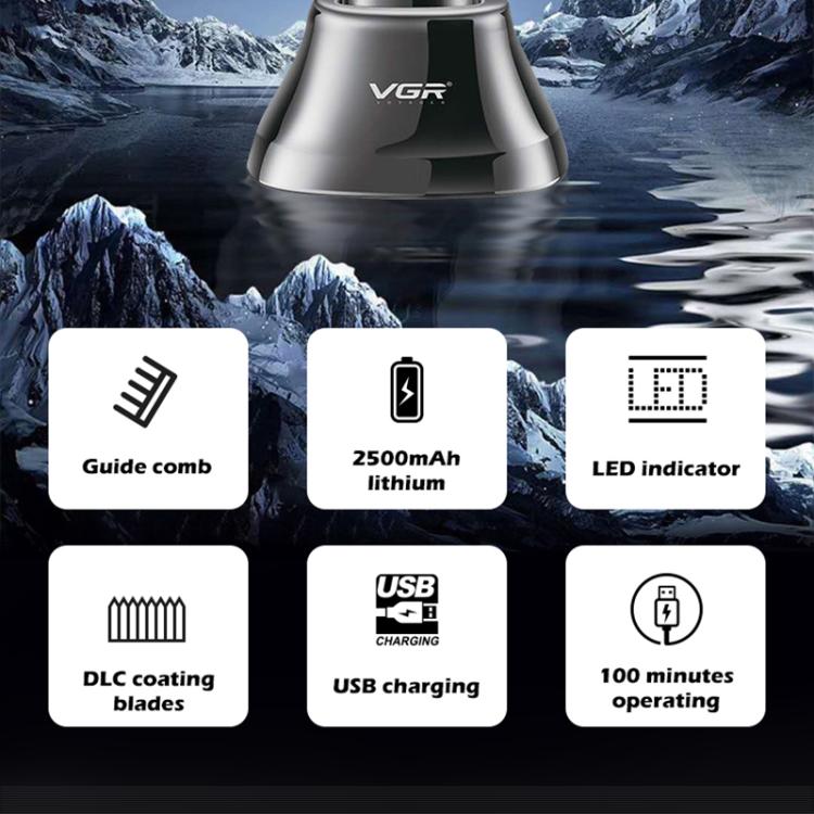 VGR V-653 Professional USB Electric Hair Clipper with Holder(Black)