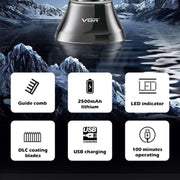 VGR V-653 Professional USB Electric Hair Clipper with Holder(Black)