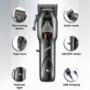 VGR V-653 Professional USB Electric Hair Clipper with Holder(Black)