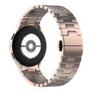 For Samsung Galaxy Watch  7 / 6 / 5 / 4 Quick Release Button H Shaped Stainless Steel Watch Band(Rose Gold)