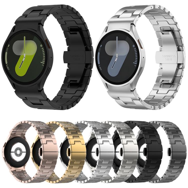 For Samsung Galaxy Watch  7 / 6 / 5 / 4 Quick Release Button H Shaped Stainless Steel Watch Band(Silver)