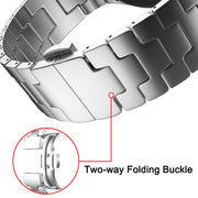 For Samsung Galaxy Watch  7 / 6 / 5 / 4 Quick Release Button H Shaped Stainless Steel Watch Band(Rose Gold)