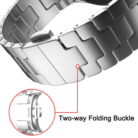 For Samsung Galaxy Watch  7 / 6 / 5 / 4 Quick Release Button H Shaped Stainless Steel Watch Band(Rose Gold)