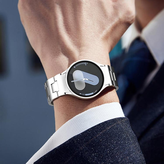 For Samsung Galaxy Watch  7 / 6 / 5 / 4 Quick Release Button H Shaped Stainless Steel Watch Band(Gold)