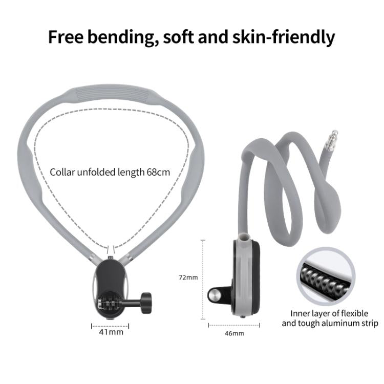 Magnetic Neck Mount Anti-shake Bracket, Type:4 in 1 Phone Clamp