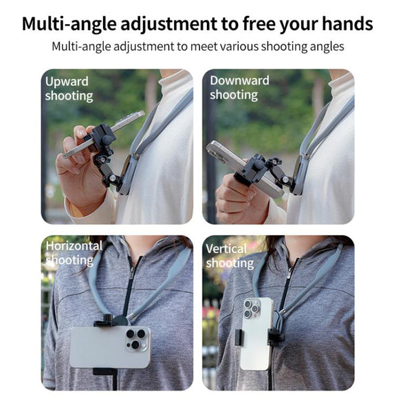 Magnetic Neck Mount Anti-shake Bracket, Type:10 in 1 Phone Clamp