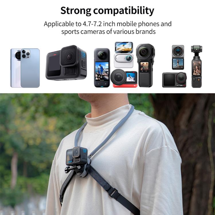 Magnetic Neck Mount Anti-shake Bracket, Type:3 in 1 J-Hook Buckle
