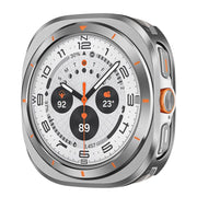 For Samsung Galaxy Watch Ultra 47mm Aluminum Alloy Metal PC Watch Protective Case(Grey Orange)