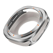 For Samsung Galaxy Watch Ultra 47mm Aluminum Alloy Metal PC Watch Protective Case(Grey Orange)