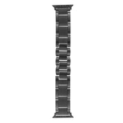 For Apple Watch 46mm / 49mm / 45mm / 44mm Wave Thread 3-bead Stainless Steel Watch Band(Black)
