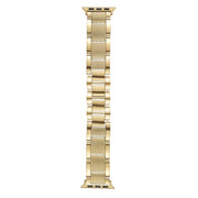 For Apple Watch 46mm / 49mm / 45mm / 44mm Wave Thread 3-bead Stainless Steel Watch Band(Gold)