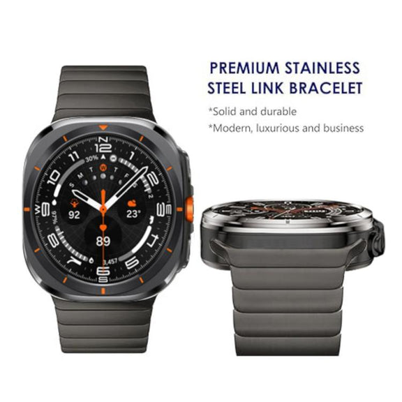 For Samsung Galaxy Watch Ultra 47mm Bamboo Norman Buckle Stainless Steel Watch Band(Slate)