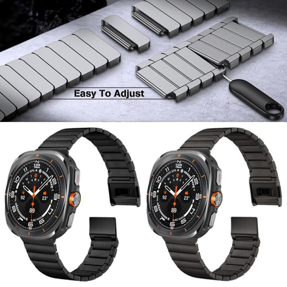 For Samsung Galaxy Watch Ultra 47mm Bamboo Norman Buckle Stainless Steel Watch Band(Slate)