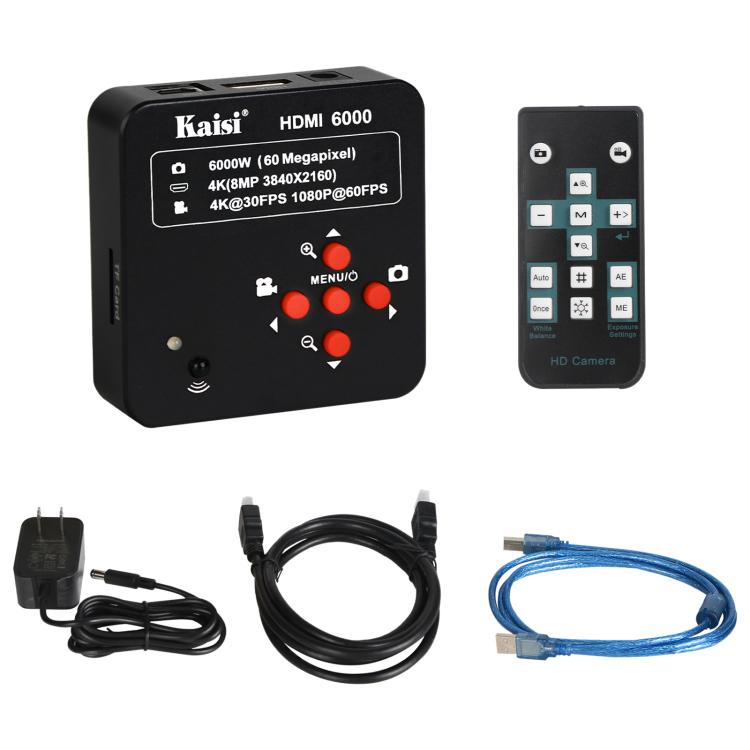 Kaisi HDMI 6000 HDMI / USB Dual Interface 60MP 4K Ultra HD Microscope Industrial Camera, Plug:EU Plug