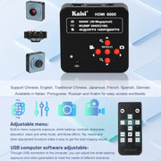 Kaisi HDMI 6000 HDMI / USB Dual Interface 60MP 4K Ultra HD Microscope Industrial Camera, Plug:EU Plug