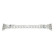 For Apple Watch 46mm / 49mm / 45mm / 44mm Colored Diamond Cat Stainless Steel Watch Band(Silver)