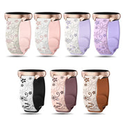 20mm Two Color Bauhinia Embossed Silicone Watch Band(White Pink)
