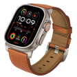 For Apple Watch 46mm / 49mm / 45mm / 44mm Titanium Buckle Nappa Genuine Leather Watch Band(Brown) - Watch Bands by PMC TechLife | Online Shopping South Africa | PMC TechLife | Buy Now Pay Later Mobicred