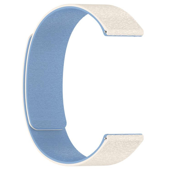 22mm Cloud Wood Grain Silicone Magnetic Watch Band(Antique White Blue)