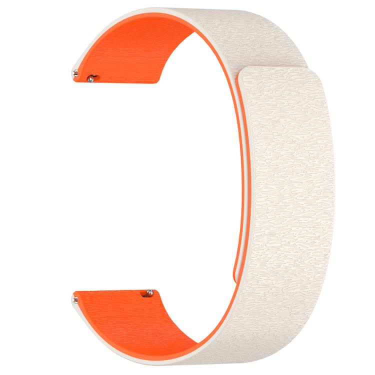 22mm Cloud Wood Grain Silicone Magnetic Watch Band(Starlight Orange)