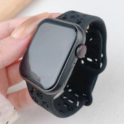 For Apple Watch 42mm / 41mm / 40mm / 38mm Dog Paw Bones Butterfly Buckle Silicone Watch Band(Black)