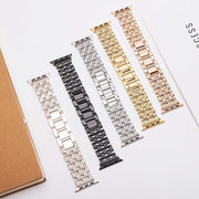For Apple Watch 42mm / 41mm / 40mm / 38mm Five-bead Stripe Stainless Steel Watch Band(Starlight)