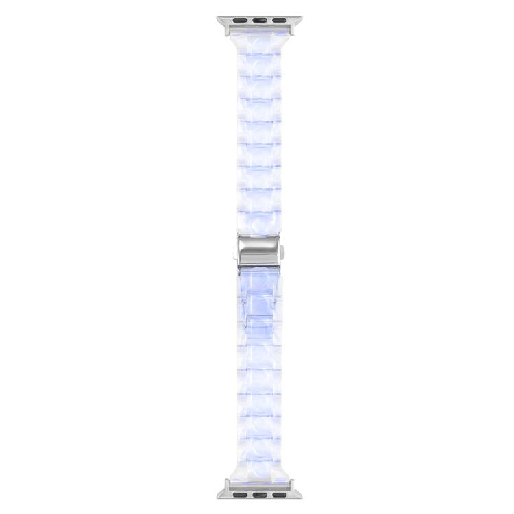 For Apple Watch 46mm / 49mm / 45mm / 44mm Small Waist Rhombus Three-bead Resin Watch Band(Gradient Blue)