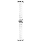 For Apple Watch 46mm / 49mm / 45mm / 44mm Small Waist Rhombus Three-bead Resin Watch Band(White)