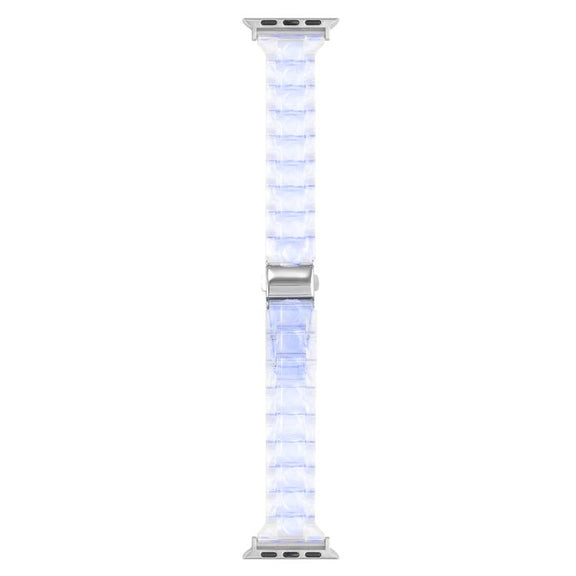 For Apple Watch 42mm / 41mm / 40mm / 38mm Small Waist Rhombus Three-bead Resin Watch Band(Gradient Blue)