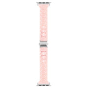 For Apple Watch 42mm / 41mm / 40mm / 38mm Small Waist Rhombus Three-bead Resin Watch Band(Pink)