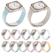 For Apple Watch 42mm / 41mm / 40mm / 38mm Small Waist Rhombus Three-bead Resin Watch Band(Gradient Blue)