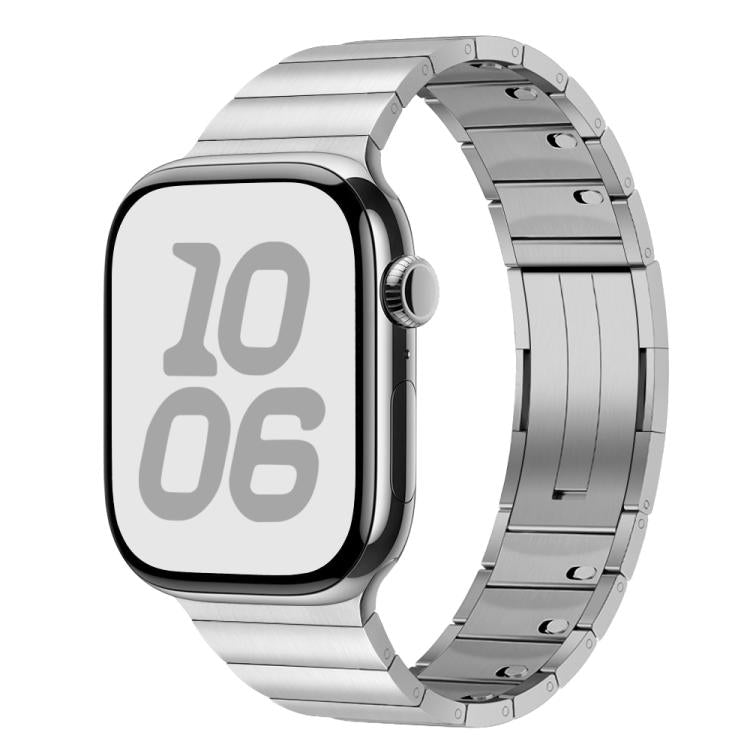 For Apple Watch 42mm / 41mm / 40mm / 38mm Single Bead Side-removable Stainless Steel Watch Band(Silver)
