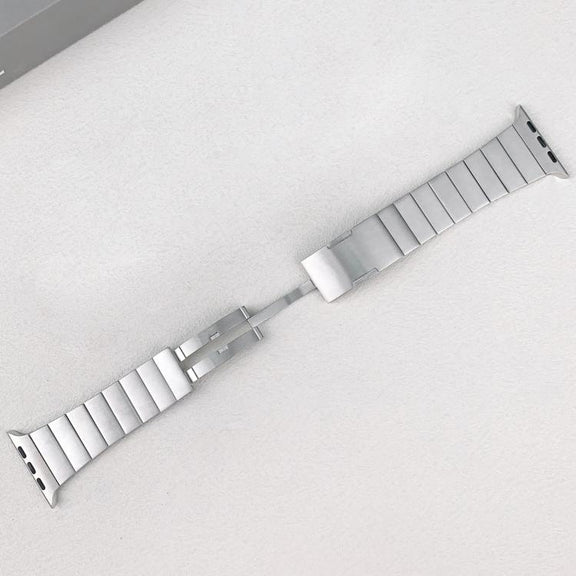 For Apple Watch 42mm / 41mm / 40mm / 38mm Single Bead Side-removable Stainless Steel Watch Band(Silver)