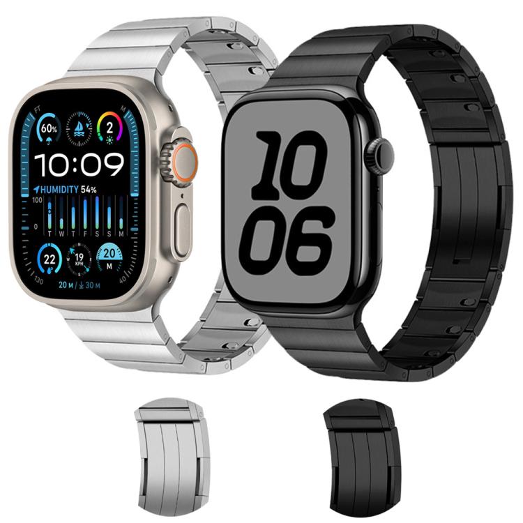For Apple Watch 42mm / 41mm / 40mm / 38mm Single Bead Side-removable Stainless Steel Watch Band(Silver)