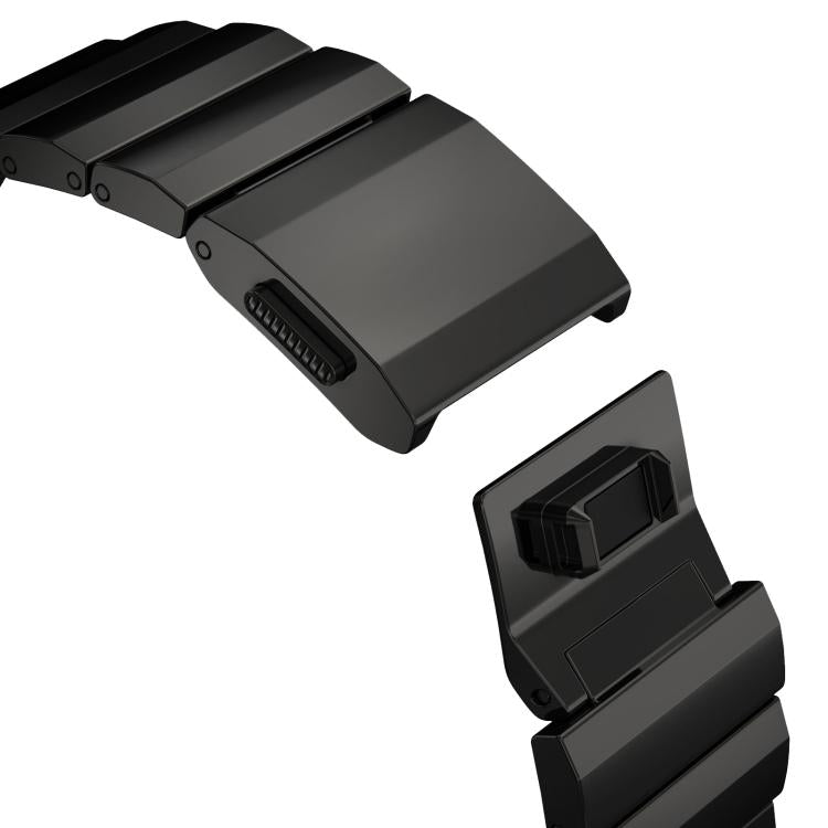 For Apple Watch 46mm / 49mm / 45mm / 44mm Norman Clasp One-Bead Stainless Steel Watch Band(Black)