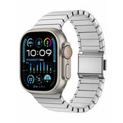 For Apple Watch 46mm / 49mm / 45mm / 44mm Bamboo Norman Buckle Pure Titanium Watch Band(Silver)