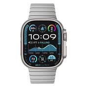 For Apple Watch 46mm / 49mm / 45mm / 44mm Bamboo Norman Buckle Pure Titanium Watch Band(Silver)