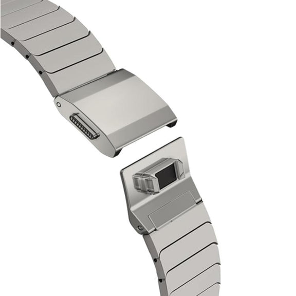 For Apple Watch 46mm / 49mm / 45mm / 44mm Bamboo Norman Buckle Pure Titanium Watch Band(Silver)