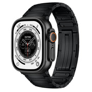 For Apple Watch 46mm / 49mm / 45mm / 44mm Integrated I-Shaped Quick Release Titanium Alloy Watch Band(Black)