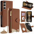 For Sony Xperia 1 VI Crossbody Chain Fishtail Litchi Leather Phone Case(Brown) - Sony Cases by PMC TechLife | Online Shopping South Africa | PMC TechLife | Buy Now Pay Later Mobicred