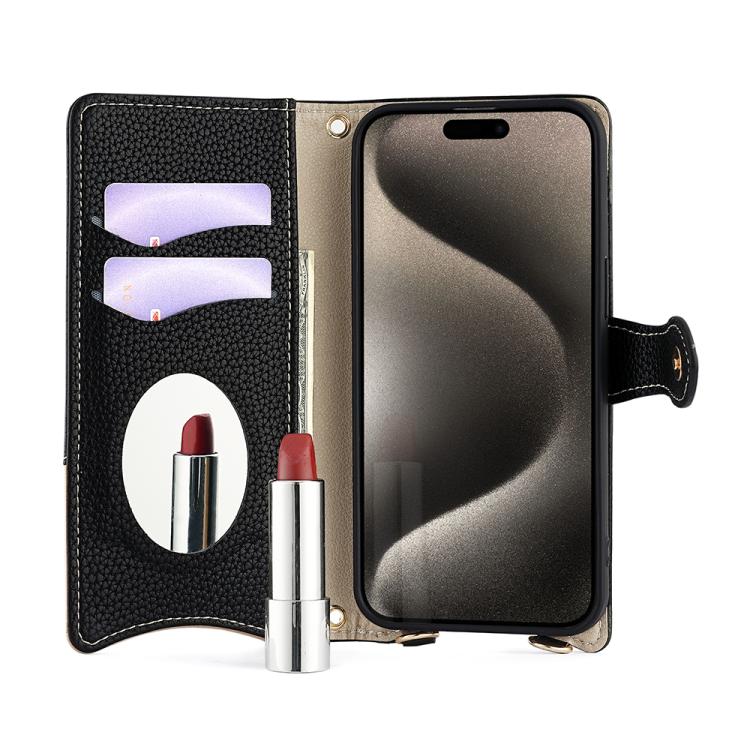 For Honor 200 Crossbody Chain Fishtail Litchi Leather Phone Case(Black)