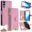 For  Fujitsu Arrows We2 Plus F-51E Crossbody Chain Fishtail Litchi Leather Phone Case(Pink) - More Brand by PMC TechLife | Online Shopping South Africa | PMC TechLife | Buy Now Pay Later Mobicred