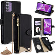 For Nokia G42 / G310 Crossbody Chain Fishtail Litchi Leather Phone Case(Black) - Nokia Cases by PMC TechLife | Online Shopping South Africa | PMC TechLife | Buy Now Pay Later Mobicred