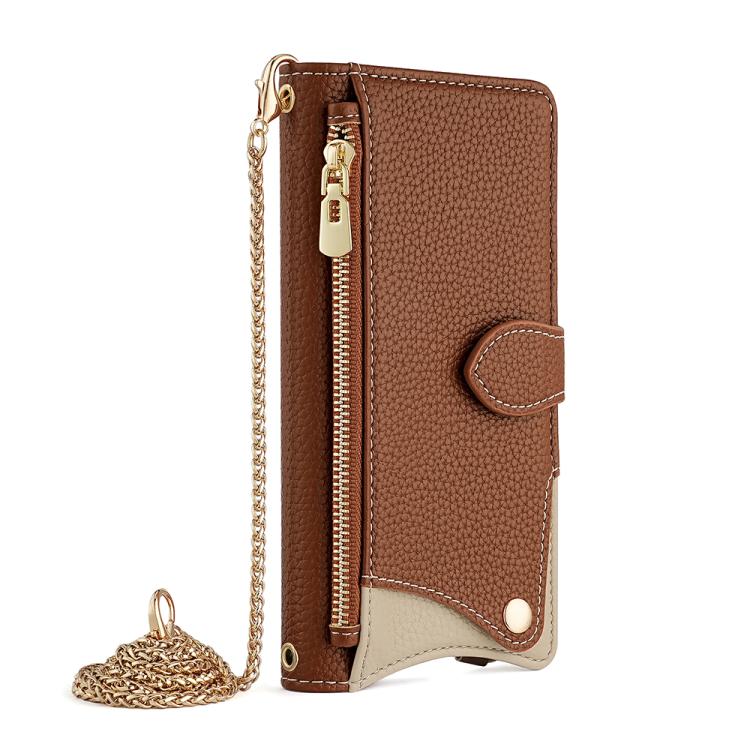 For Nokia G42 / G310 Crossbody Chain Fishtail Litchi Leather Phone Case(Brown)
