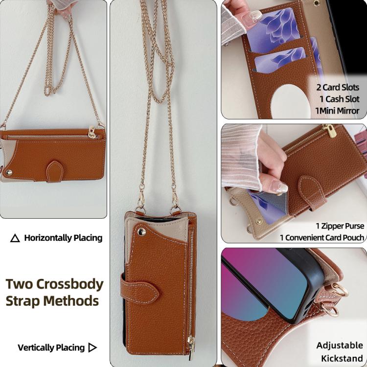 For Nokia G42 / G310 Crossbody Chain Fishtail Litchi Leather Phone Case(Brown)
