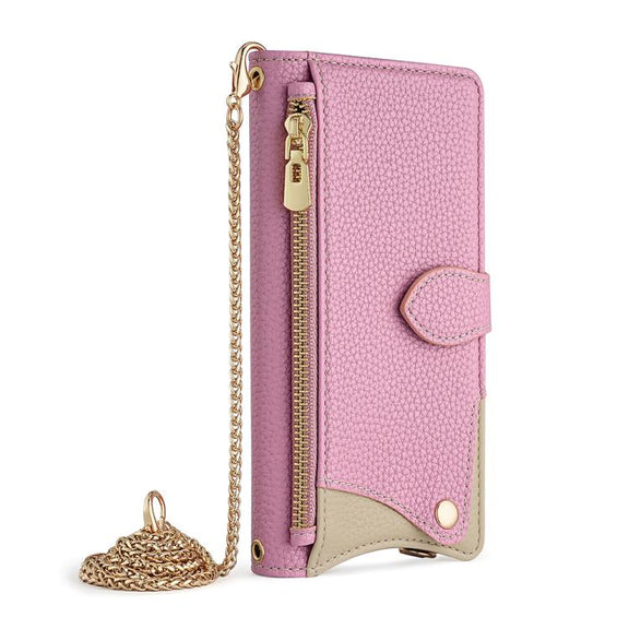 For Nokia G42 / G310 Crossbody Chain Fishtail Litchi Leather Phone Case(Pink)
