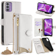 For Nokia G42 / G310 Crossbody Chain Fishtail Litchi Leather Phone Case(White) - Nokia Cases by PMC TechLife | Online Shopping South Africa | PMC TechLife | Buy Now Pay Later Mobicred