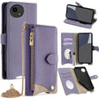 For Sharp Aquos wish4 Crossbody Chain Fishtail Litchi Leather Phone Case(Purple) - More Brand by PMC TechLife | Online Shopping South Africa | PMC TechLife | Buy Now Pay Later Mobicred