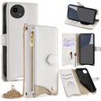 For Sharp Aquos wish4 Crossbody Chain Fishtail Litchi Leather Phone Case(White) - More Brand by PMC TechLife | Online Shopping South Africa | PMC TechLife | Buy Now Pay Later Mobicred